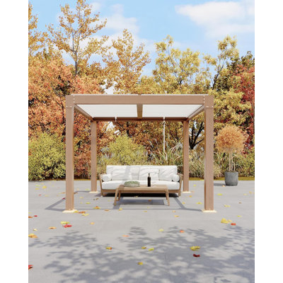 Pergola à persiennes avec toit réglable, cadre en aluminium de qualité supérieure et système de drainage pour patio