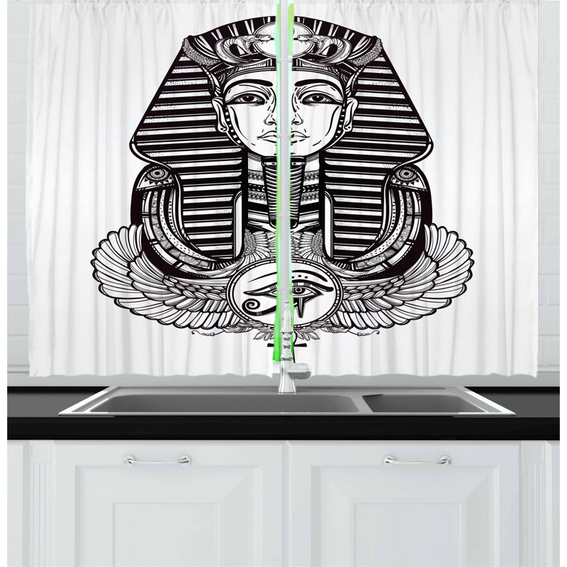 Ensemble de rideau de cuisine 2 pièces égyptienne