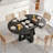 43.3"-59" Extendable Round Dining Table, Circle Kitchen Table Oval Dinner Table For 4-8, Farmhouse Dining Table With Removable Leaves Space Saving And Storage Shelf For Kitchen And Living Room, Black-129892444