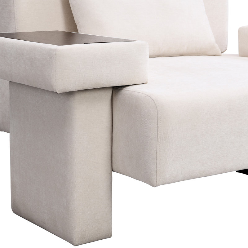 Fauteuil surdimensionné à conception asymétrique - base 48 po, Beige