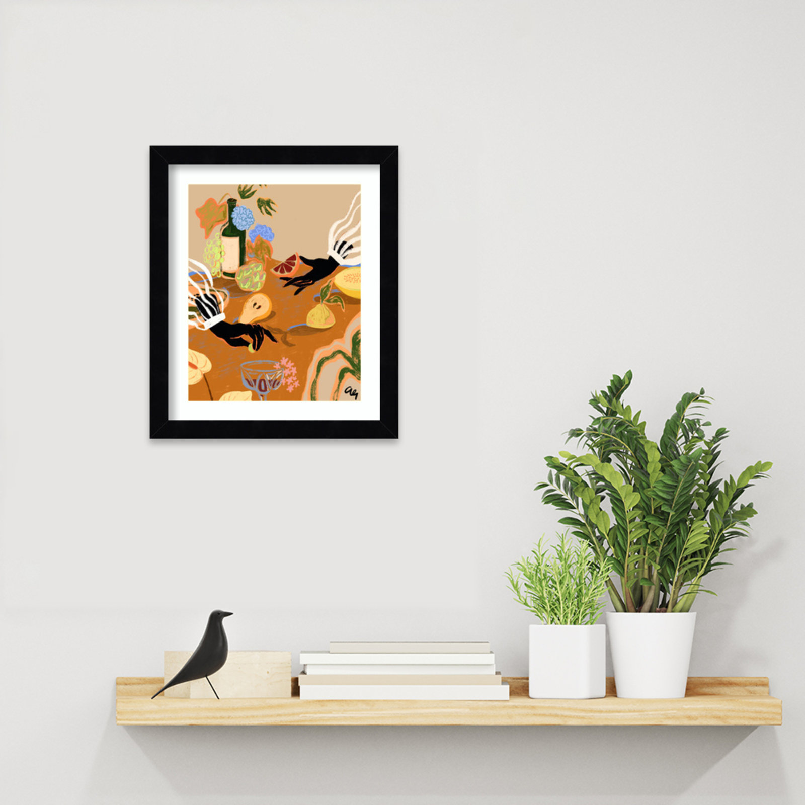 Oberon "Handful of Love (Fruit)" Print, Black, 13" H x 11" W