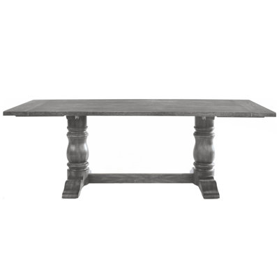 Rectangular Trestle Table with Double Turned Pedestal
