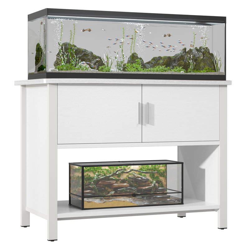 Faringdon 40 Gallons Gallon Wood Aquarium Stand, White