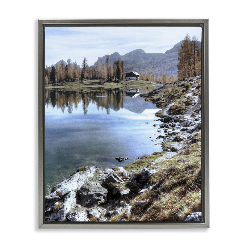 Cadre flottant Lake Lake Forest Forest, design par Marcus Prime, Cadre flottant gris lustré, H 21 po x l 17 po