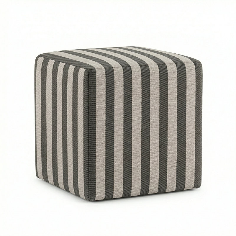 Berlin Gardens Lilly Hive 16" Square Pouf, Dark Taupe