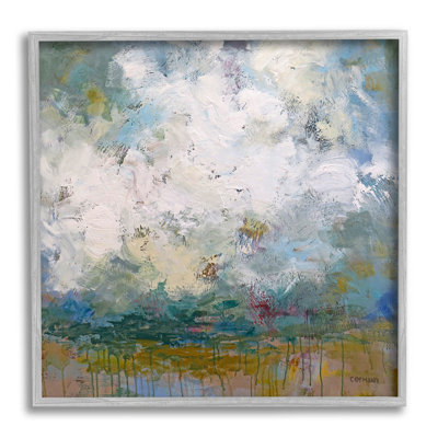 " Brushed Clouds Abstract " by Claire Cormany Painting Print