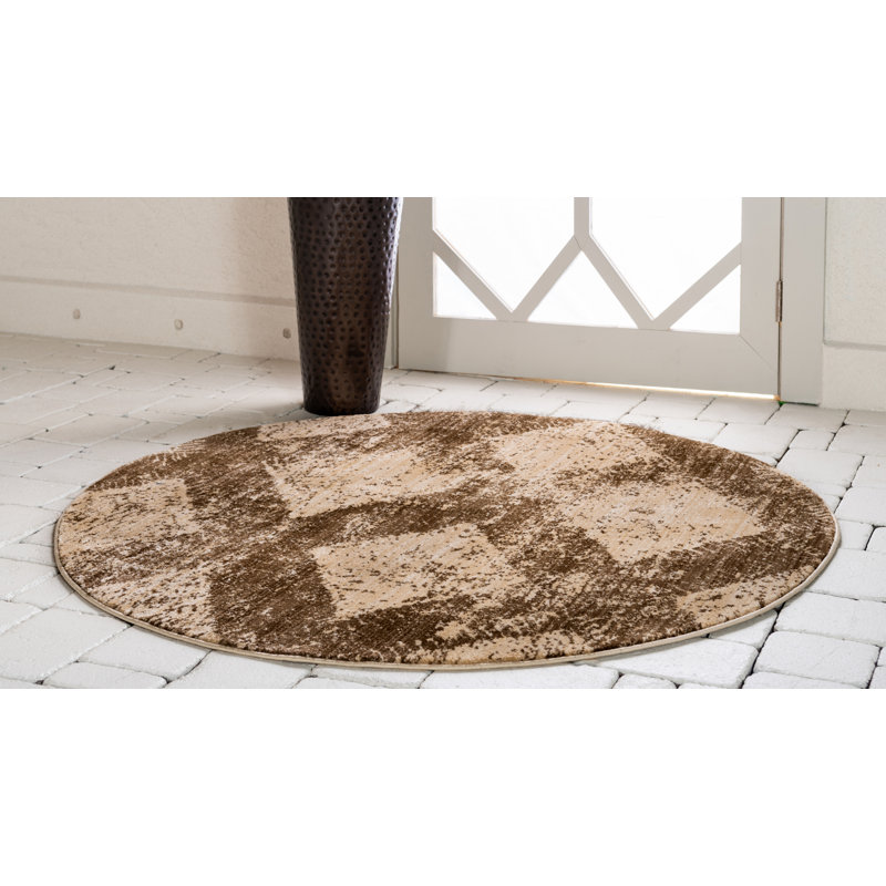 Stringfield Geometric Indoor Rug, Round 8'