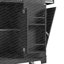 Îlot de cuisine cannelé K&K avec armoire de rangement pour poubelle, prise de courant, support de rangement interne, îlots de cuisine roulants sur 5 roues avec 3 tiroirs, 3 supports latéraux ouverts pour poubelle de 10 gallons, noir-1440802089