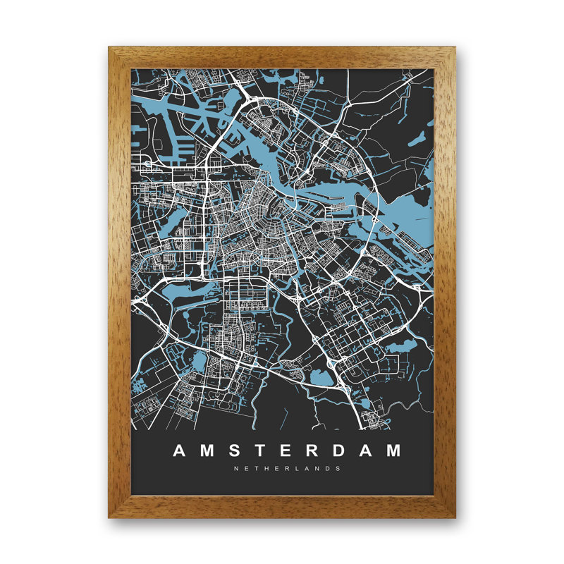 Amsterdam II - Print, 88cm H x 64cm W x 3cm D, Brown Paper