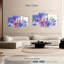Ensemble de 4 fleurs abstraites sur toile-204860200