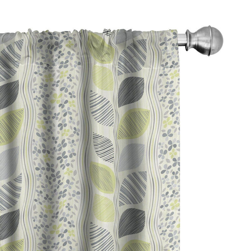 Floral Semi-Sheer Rod Pocket Sliding Panel, 28" x 63"