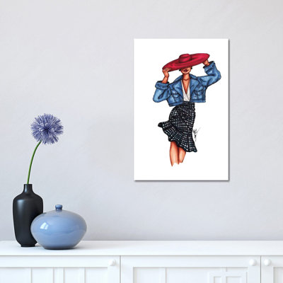 Girl In The Red Hat by Brooke Ashley - Wrapped Canvas Print