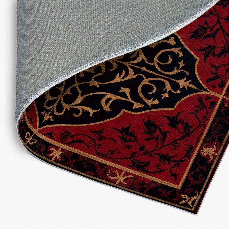 Heraldic Ornament Indoor And Outdoor Area Rug, Rectangle 4' x 6'