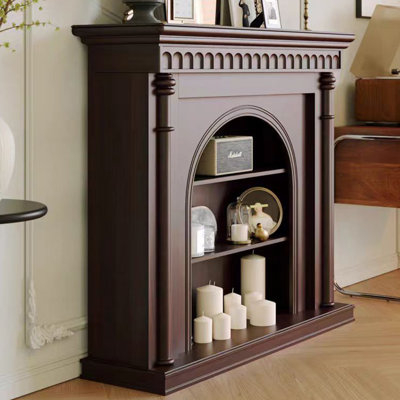 Foyer autoportant en bois massif Nut-Brown