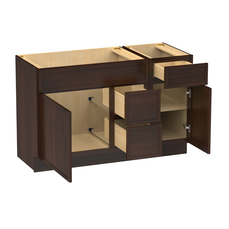 Base de meuble-lavabo simple 51 po seulement, Brun