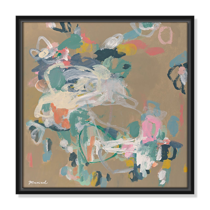«Abstract Flow Square», reproduction par Marisol Evora, Noir, H 17,5 po x l 17,5 po