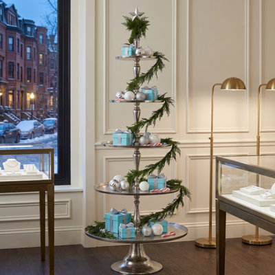 Silver 5 Tiered Floor Stand, 61.75"