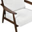 Chaise d'appoint beige avec base en bois massif et rembourrage en mousse beige, coussin de siège attaché, revêtement texturé-985511526