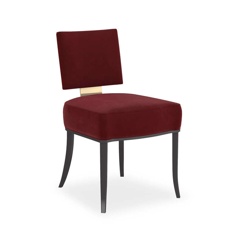 Caracole Classic Upholstered Dining Chair, Black/Gold, Red