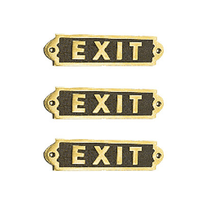 Exit Sign Plaque Polished Tarnish Resistant Plate