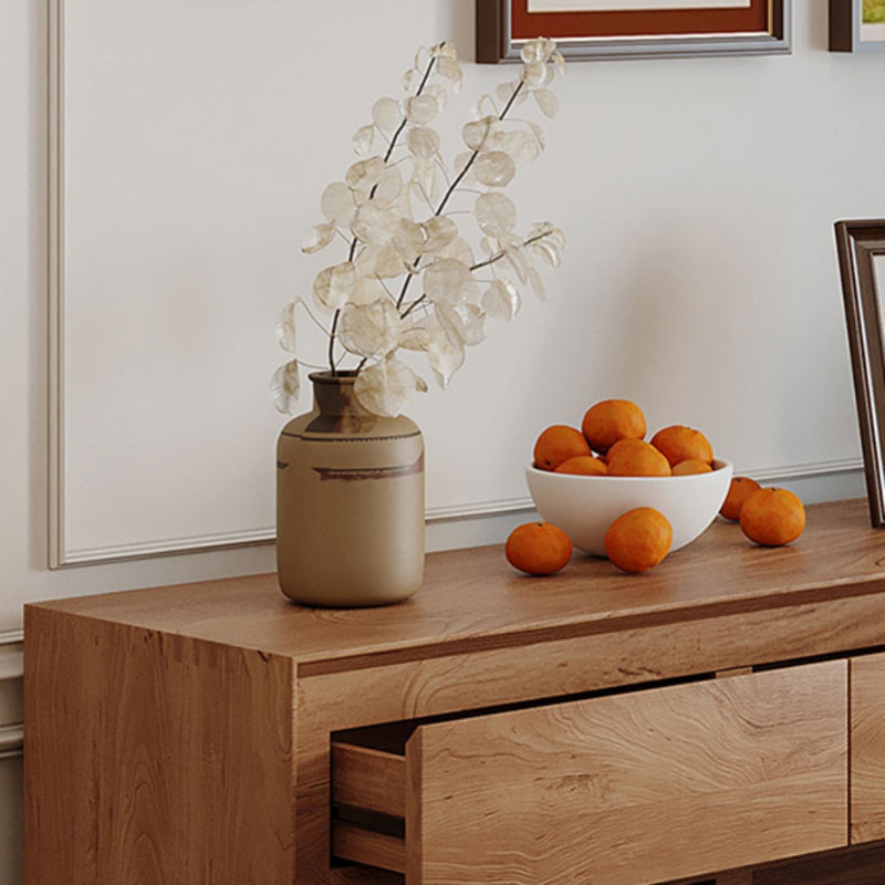 Modern Simple Log Style Solid Wood Porch Cabinet Solid Wood Accent Chest