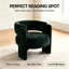 Chaises d'appoint modernes, fauteuil demi-tonneau en tissu vert, siège sculptural compact
