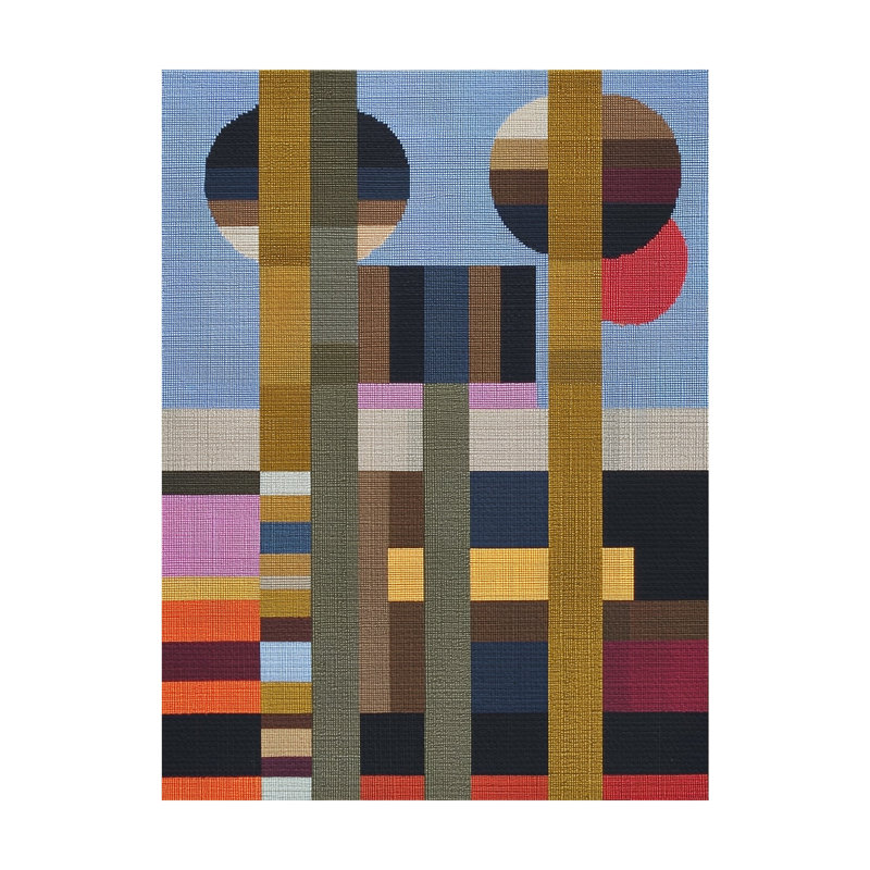 Woven Perspectives No. 13: impression géométrique abstraite, 30x40 in, Black