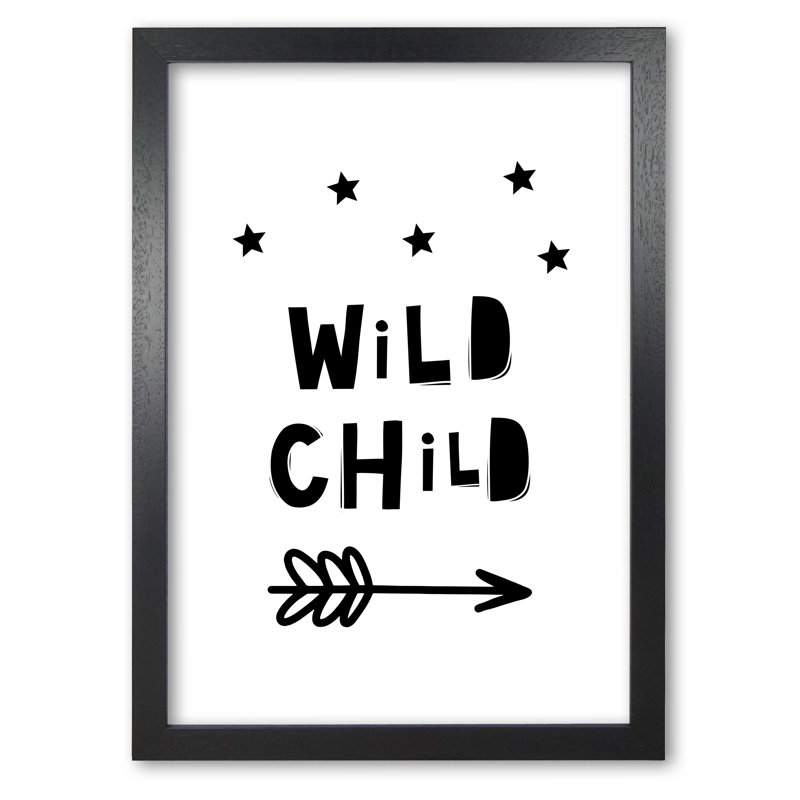 Wild Child Scandi - Print, Black Grain Frame, 42 cm H x 30 cm W x 5 cm D