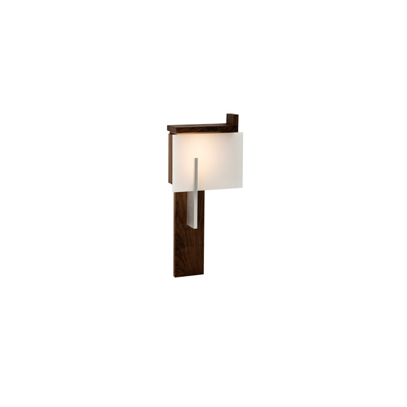 Oris LED Flush Mounted Sconce, Dark Stained Walnut, Brushed Aluminum/Dark Stained Walnut, 2700K