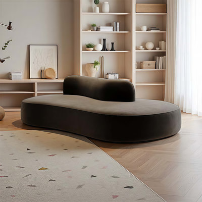 Modern Flannel Standard Double-sided Seating Solid Wood Frame Sofa