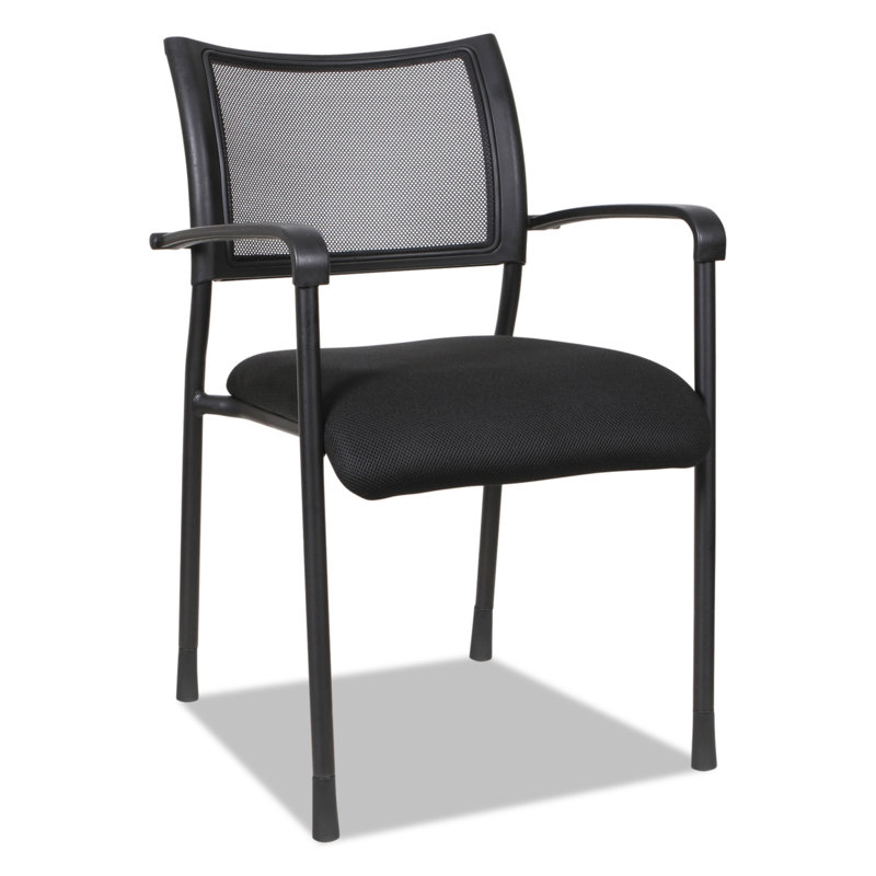 Black Mesh Reception Stacking Chair with Metal Frame