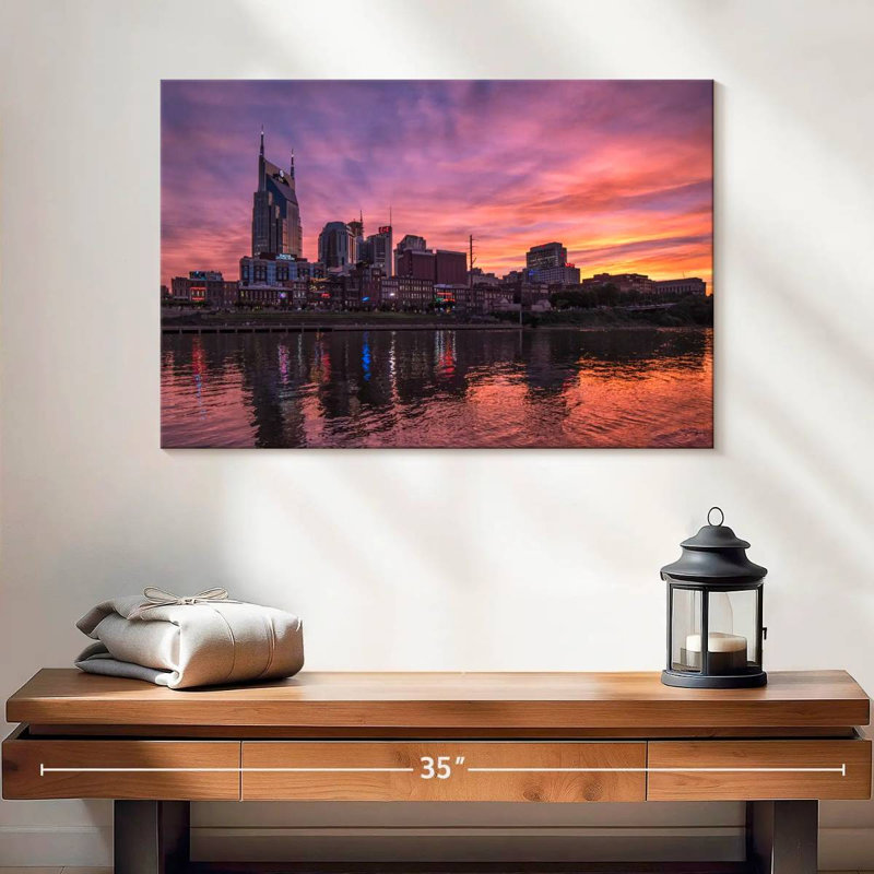 Kavia Nashville au crépuscule, H 16 po x l 24 po
