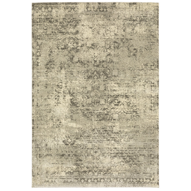 Tapis beige / gris Addaline, Rectangle 9 pi 10 po x 12 pi 10 po