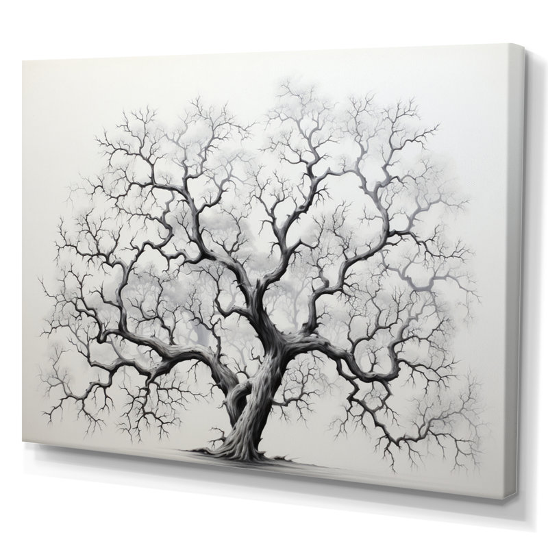 «Minimalisme gris arbre solitude II», reproduction sur toile, H 30 po x l 40 po x P 1,5 po, Toile tendue