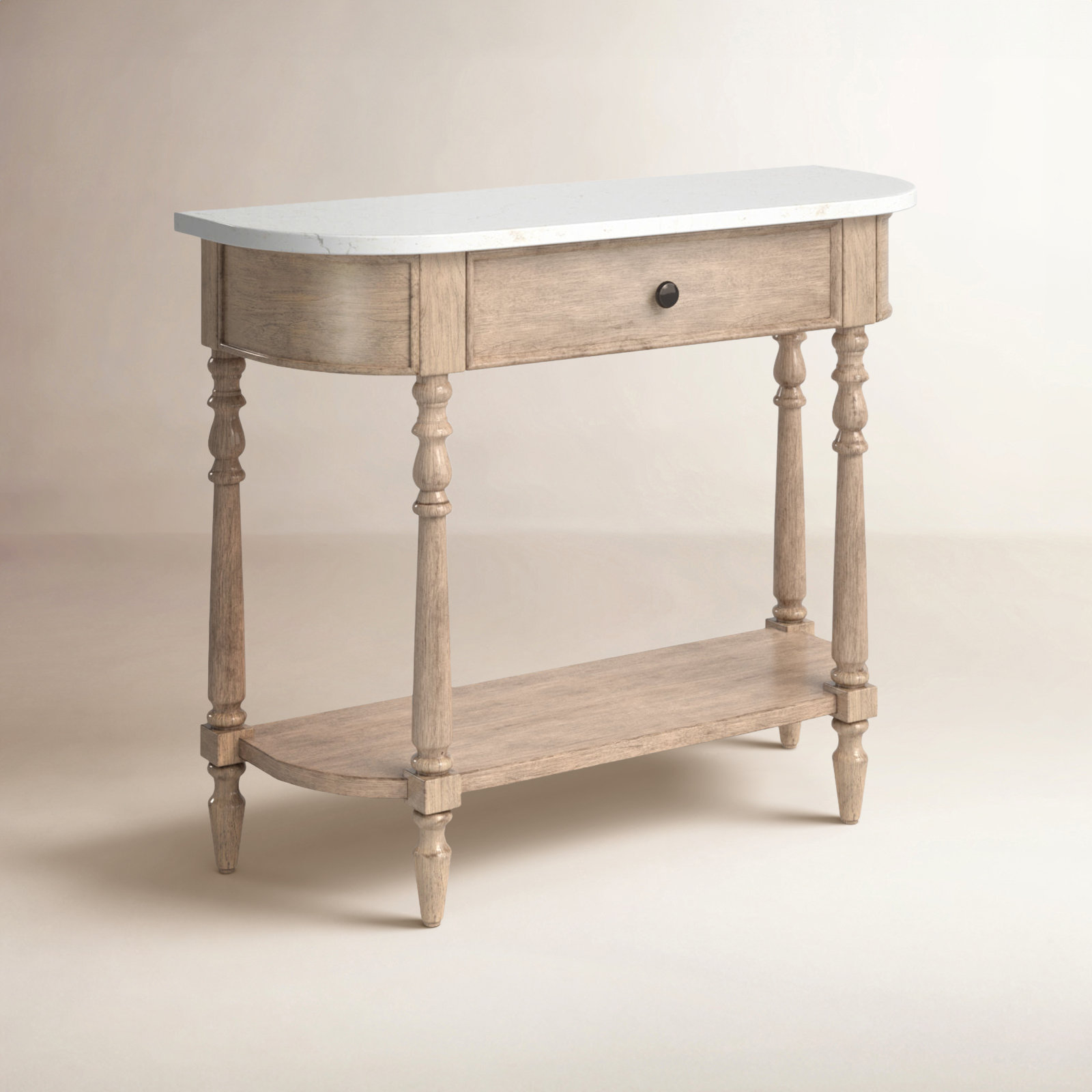 Aberdale 40'' Console Table with Marble Top, Sandalwood Tan