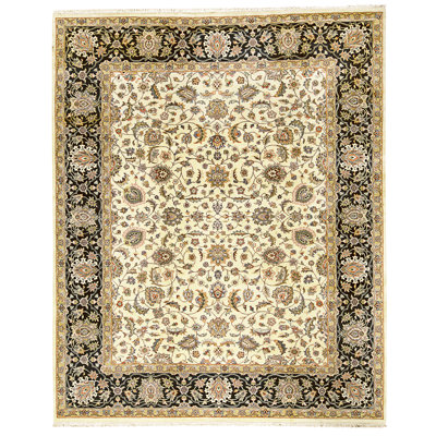 High-Quality Hand-Knotted Gold And Black Area Rug
