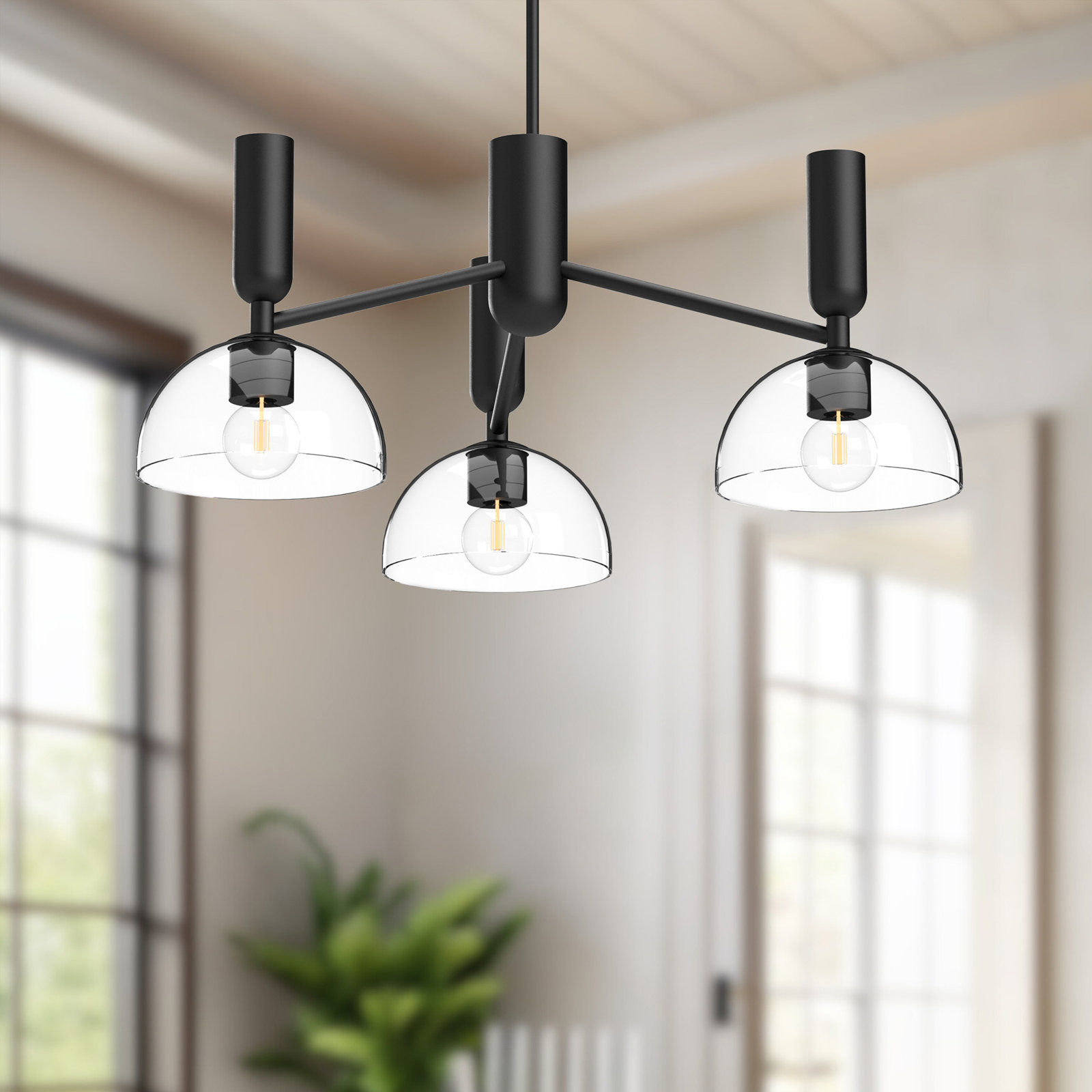 Casoria 3 - Light Metal Chandelier, Matte Black