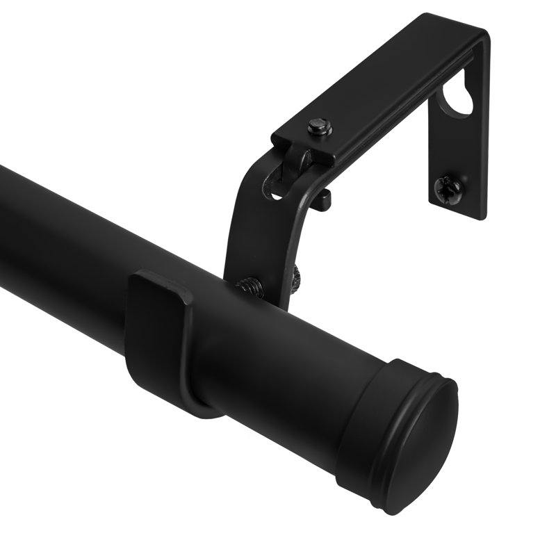 Tringle à rideaux simple réglable 1 po Caty, 48" - 84", Noir