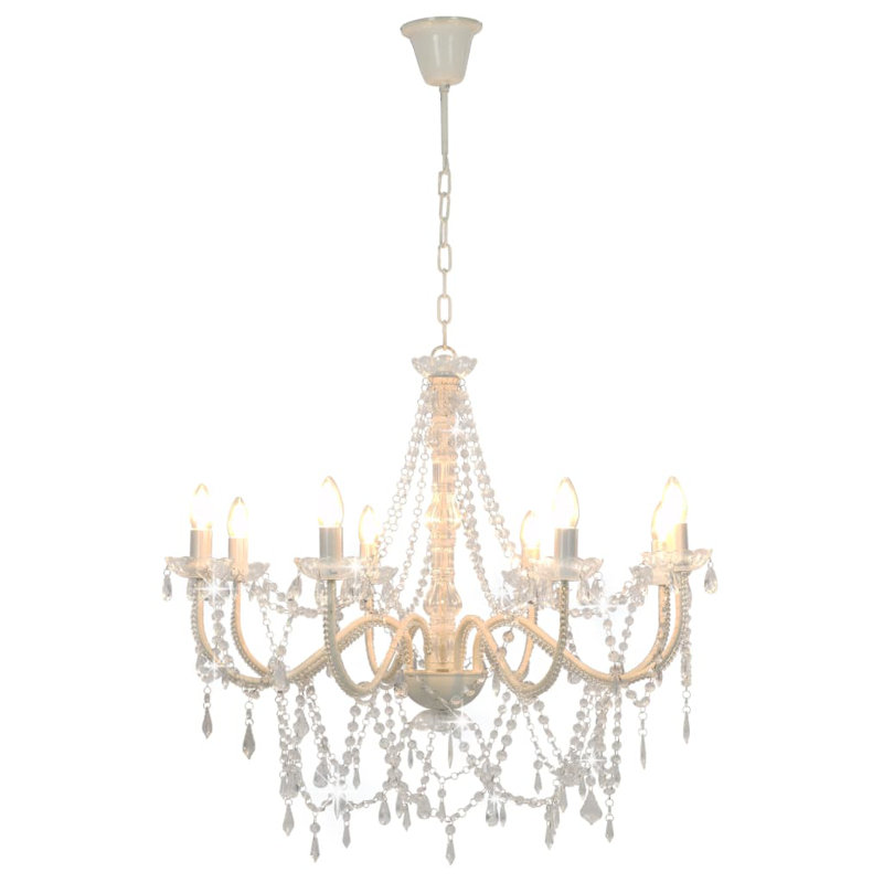 Cheever 8 - Light Candle Style Chandelier, White
