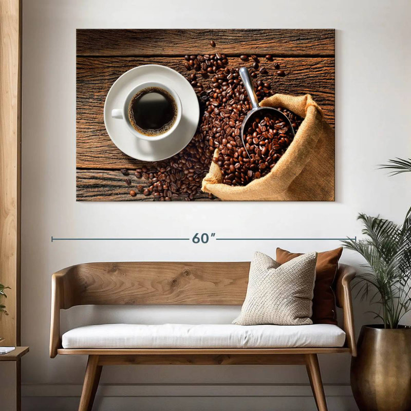 Yarlin Coffee Cup And Beans, 34" H x 51" W