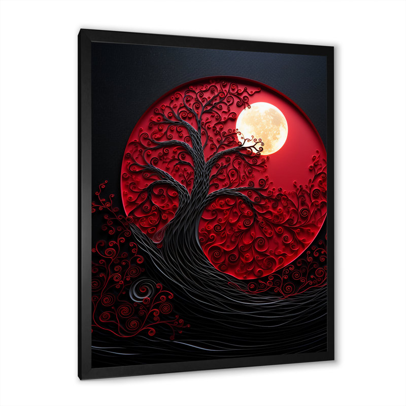 Red Moon Ruby Radiance II, Cadre simple noir, H 20 po x l 12 po x P 1 po
