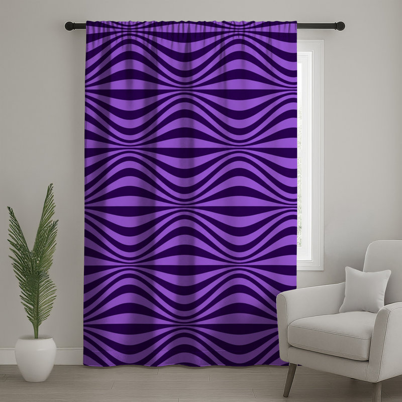 Rideaux de fenêtre mauve ondulés et voilages mauves - 1 panneau, Blockout, 50" x 80" - 1 Panel