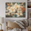 Fleur de plumeria beige et blanche - Art mural en bois sur bois de pin naturel-558719623