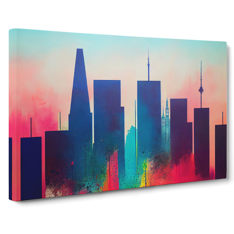 Skyscraper Skyline Art Vol.5 Abstract - Wrapped Canvas, 40cm H x 60cm W x 3cm D