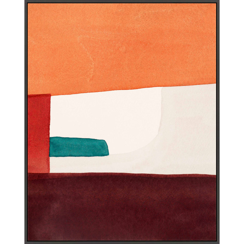 Red Undertones Print by Julia Balfour, 20" H x 16" W x 1.25" D, Black Picture Framed Canvas