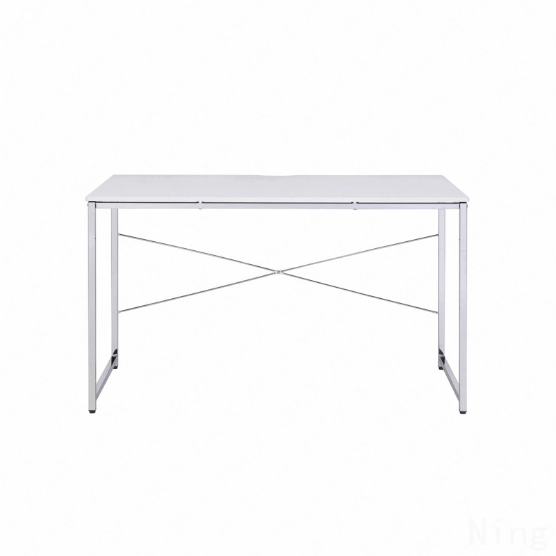 Bureau d'écriture blanc et chrome, Blanc