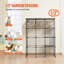 Grande cage à chat à 4 niveaux, 41 x 28 x 55 pouces, avec 4 portes avant, hamac, rampe d'accès et échelles. Enclos en métal amovible pour chat. Parfait pour l'intérieur et l'extérieur, pour les chats et les petits animaux. Couleur : noir.
