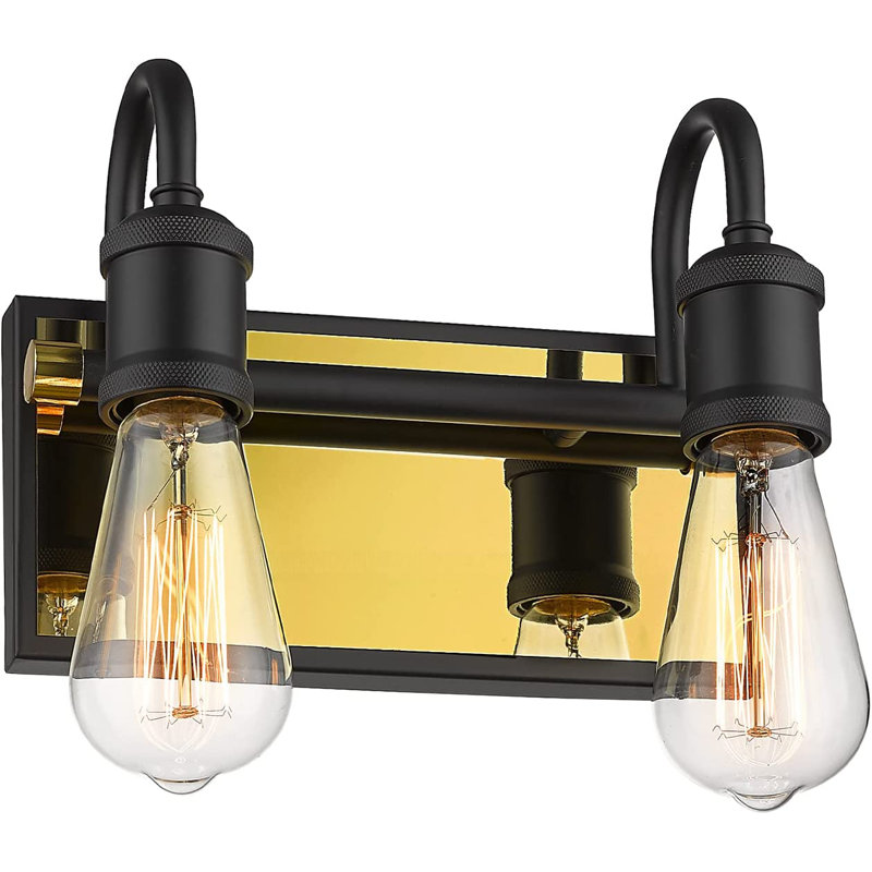 Éclairage pour salle de bain 2 lumières, Noir / or