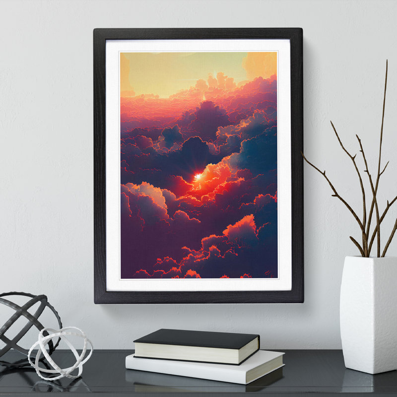 Cloudy Sunset No.2 - Framed Print, Black, 64cm H x 46cm W x 2cm D