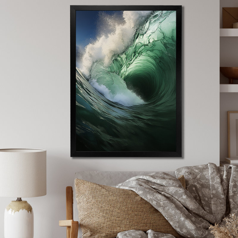 Jaalen Coastal Majestic Waves II, H 20 po x l 12 po x P 1 po, Cadre photo noir